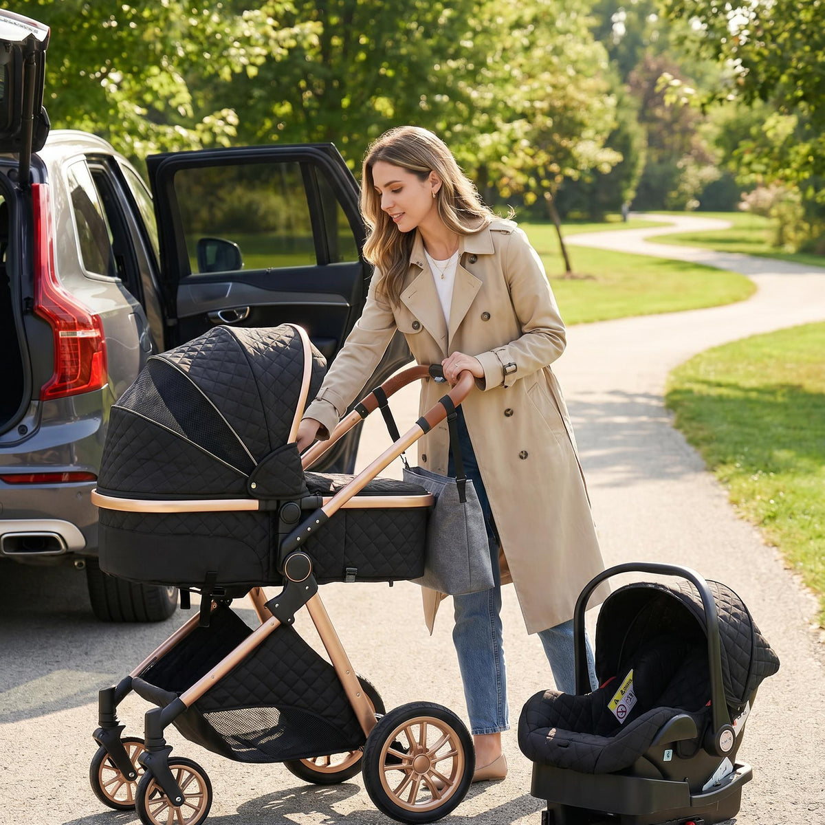 Premium 3-in-1 Baby Stroller (Car Seat & Base Included)