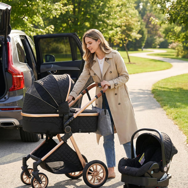 Premium 3-in-1 Baby Stroller (Car Seat & Base Included)
