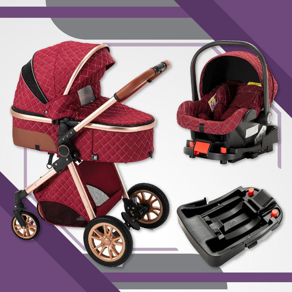 stroller and car seat set Premium 3-in-1 Baby Stroller (Car Seat & Base Included) – Maternity Miracles