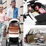 Royal Brown 3-in-1 Baby Stroller 2022 Luxury Travel System (Car Seat Base Included)-Maternity Miracles - Mom & Baby Gifts