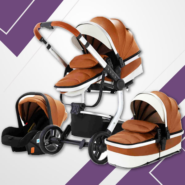 brown and pink stroller with car seat Royal Brown Upgraded 3-in-1 Baby Stroller For Newborns – Maternity Miracles
