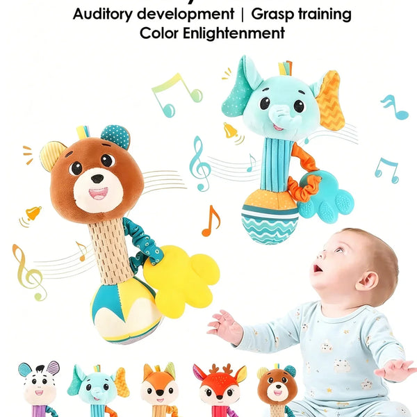 Soft Animal Baby Rattle Set