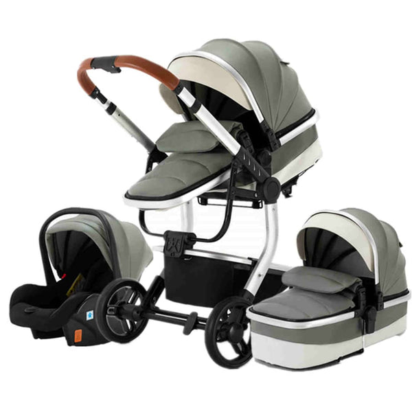 3-in-1 Baby Stroller Upgraded Luxury Travel System (Car Seat Base Included)-Maternity Miracles - Mom & Baby Gifts