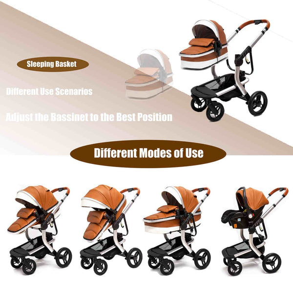 3-in-1 Baby Stroller 2022 Luxury Travel System (Car Seat Base Included)-Maternity Miracles - Mom & Baby Gifts