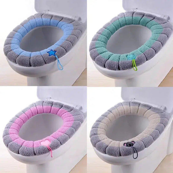 Winter Warm Toilet Seat Cover Mat Bathroom Toilet Pad Cushion with Handle Thicker Soft Washable Closestool Warmer Accessories-Maternity Miracles - Mom & Baby Gifts
