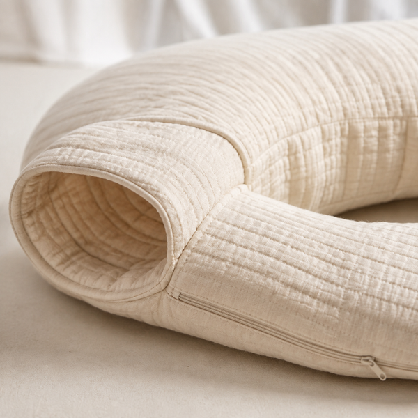 Close-up of the soft quilted cover and sleeve opening