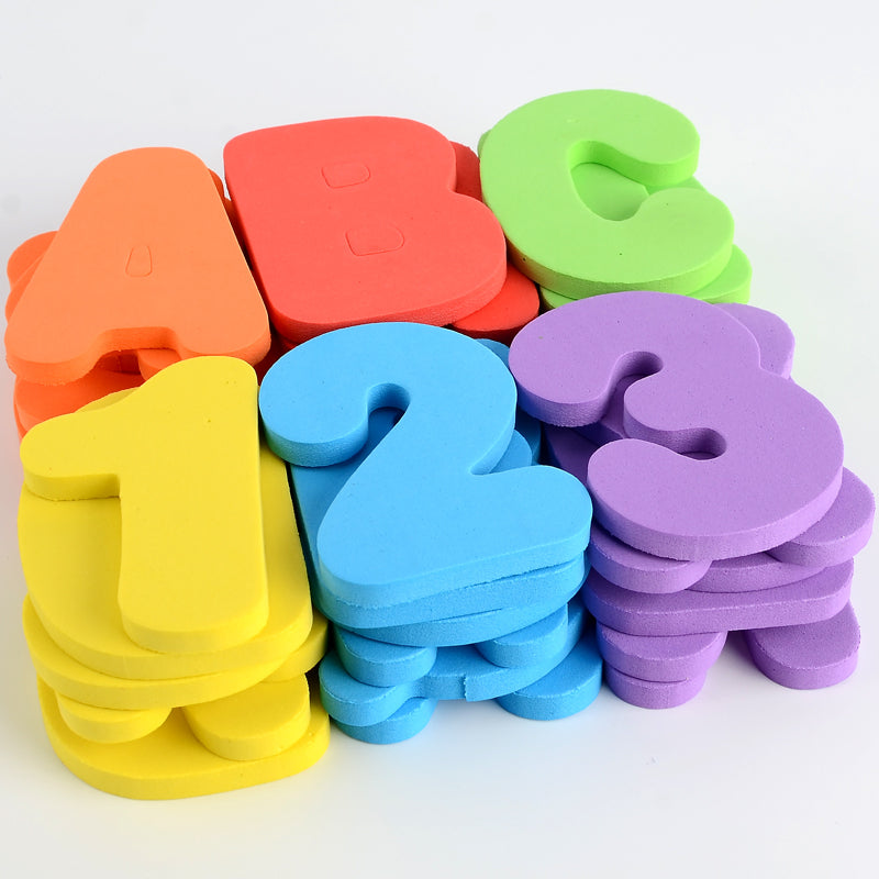 Colorful EVA foam bath letters and numbers