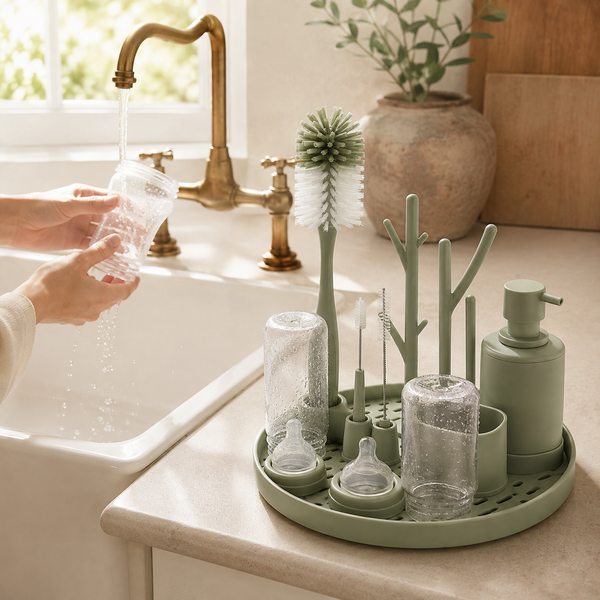 7-in-1 baby bottle cleaning and drying station — lifestyle