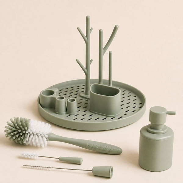 7-in-1 baby bottle cleaning and drying station — detail