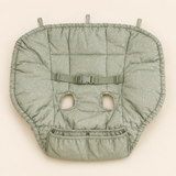 Quilted sage leaf shopping cart and high chair cover spread flat