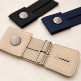 Close-up of elastic waist extender button slider and stitching