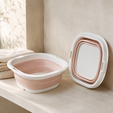 Sitz bath shown open and folded flat for storage