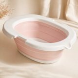 Blush and white collapsible postpartum sitz bath basin