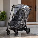 Stroller rain cover zipper ventilation edging and secure lower fit