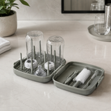 Travel bottle drying kit used for clean bottles and pump parts