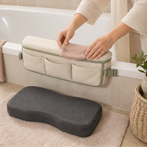 Baby Bath Kneeling Pad & Elbow Rest Set — lifestyle view