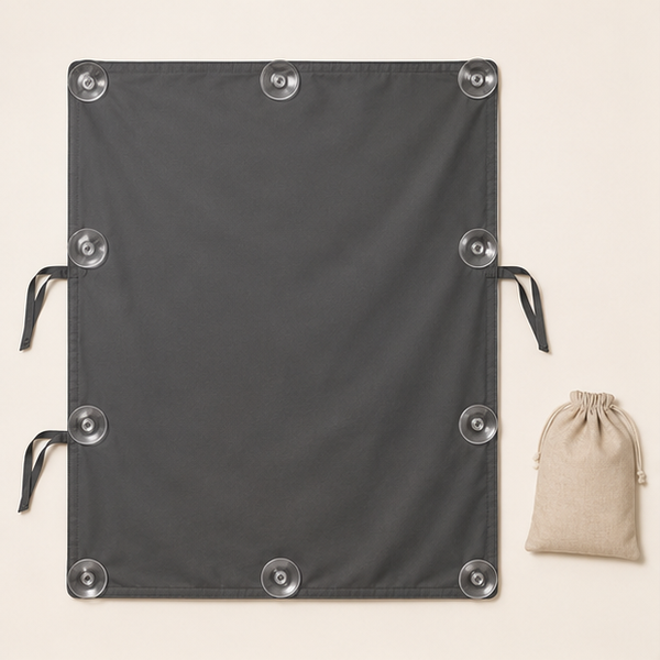 Portable Suction-Cup Blackout Curtain — studio view