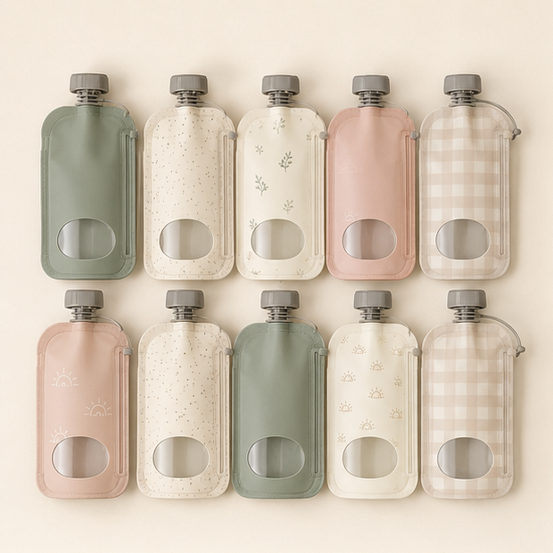 Reusable Baby Food Pouches — 10 Pack — studio view