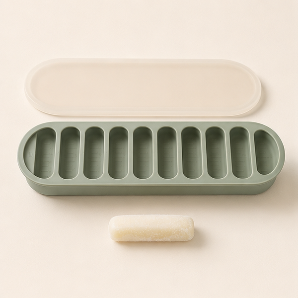 Silicone Breast Milk Freezing Tray with Lid — studio view