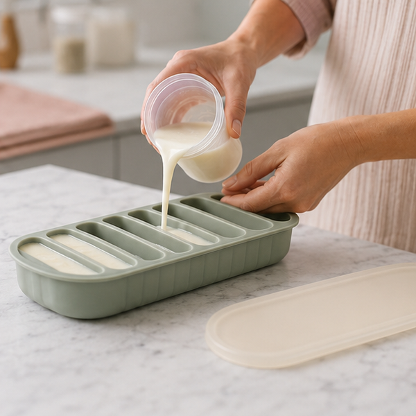 Silicone Breast Milk Freezing Tray with Lid — lifestyle view