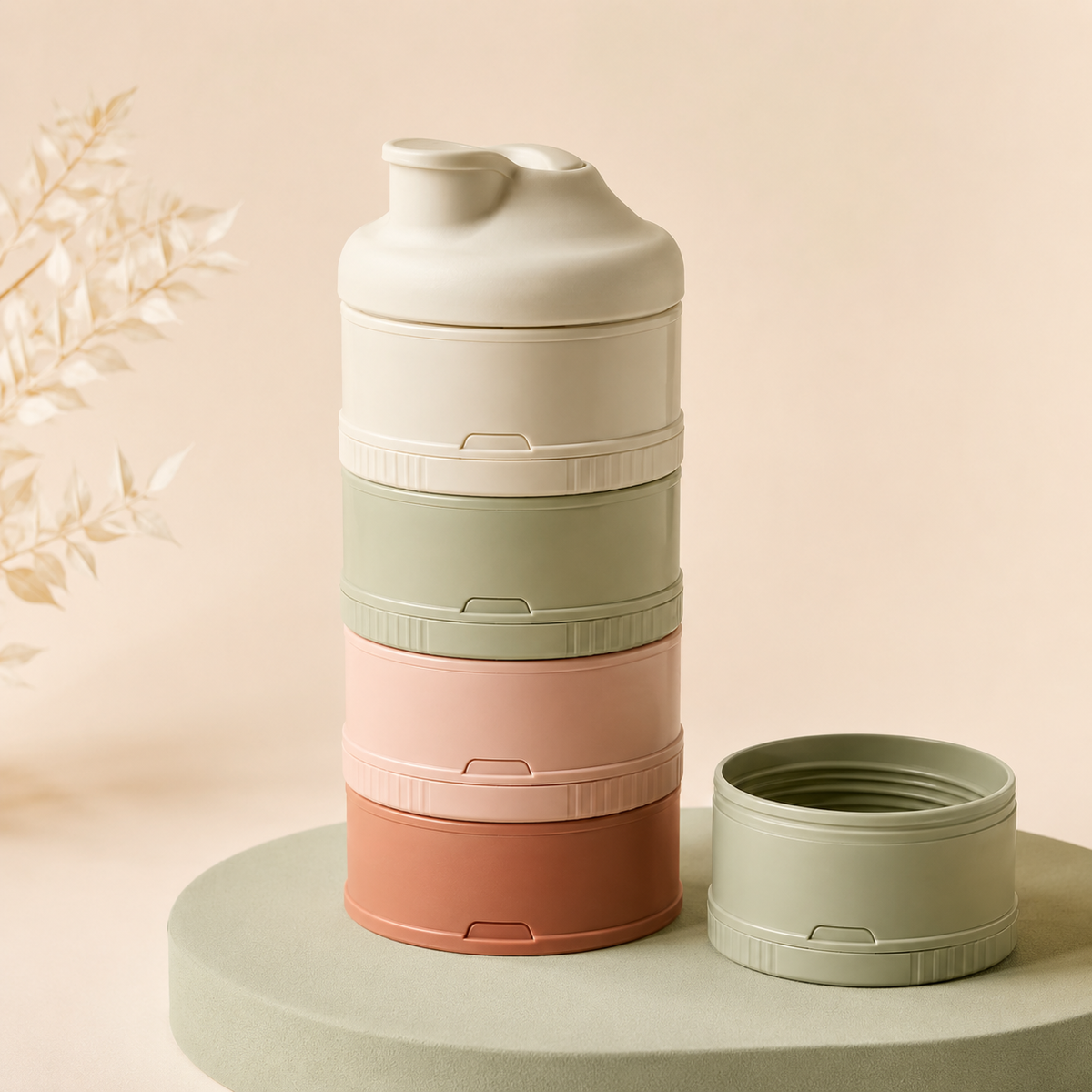 Stackable Baby Formula & Snack Dispenser Set — studio product view