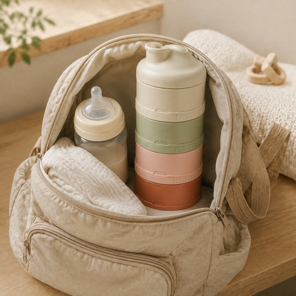 Stackable Baby Formula & Snack Dispenser Set — lifestyle use view