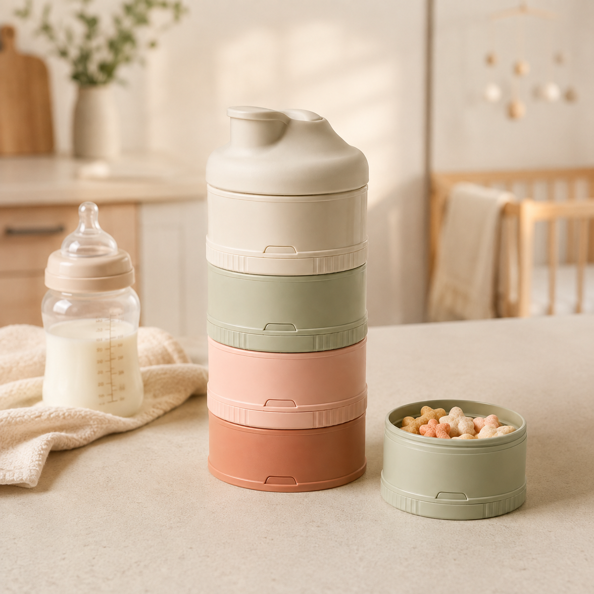 Stackable Baby Formula & Snack Dispenser Set — storage or care view