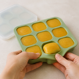 Silicone Baby Food Freezer Tray with Lid — feature detail view