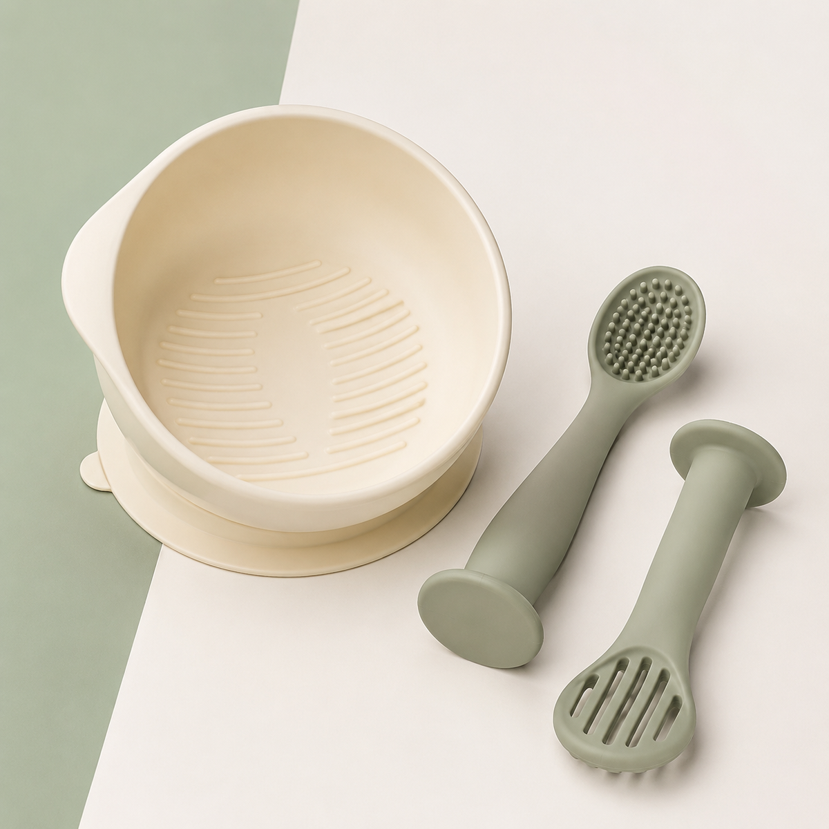 Portable Baby Food Masher Bowl & Spoon Set — feature detail view