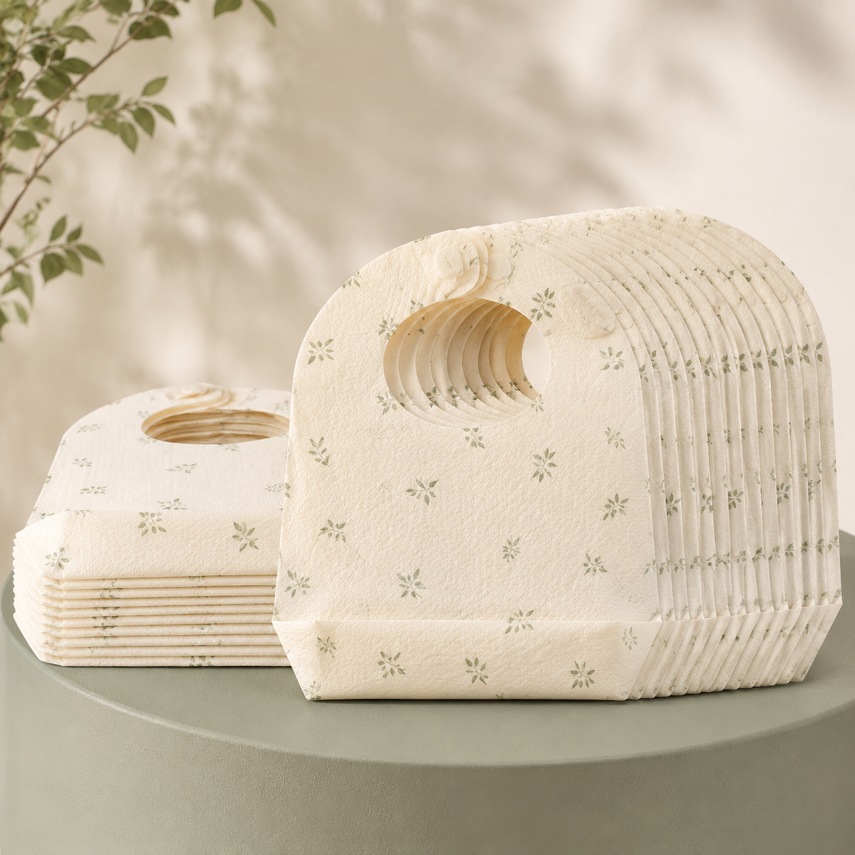 Disposable Travel Baby Bibs — 20 Pack — studio product view
