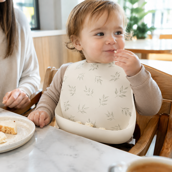 Disposable Travel Baby Bibs — 20 Pack — lifestyle use view
