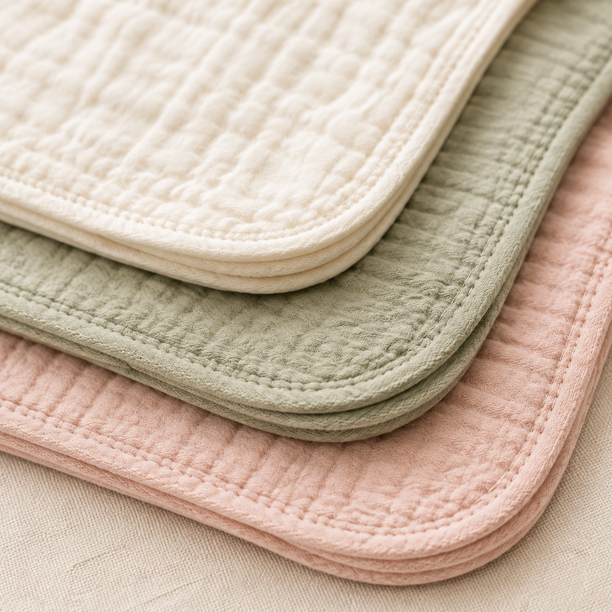 Absorbent Muslin Burp Cloths — 6 Pack — feature detail view