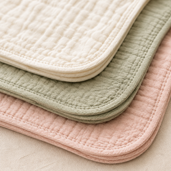 Absorbent Muslin Burp Cloths — 6 Pack — feature detail view