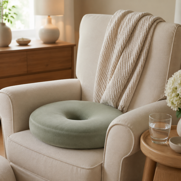 Postpartum Donut Seat Cushion — lifestyle use view