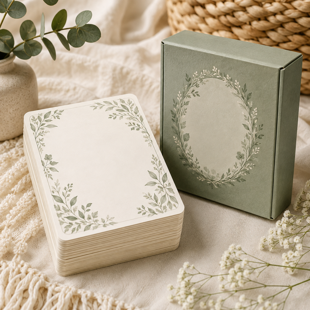 Birth Affirmation Card Deck — 30 Cards — studio product view