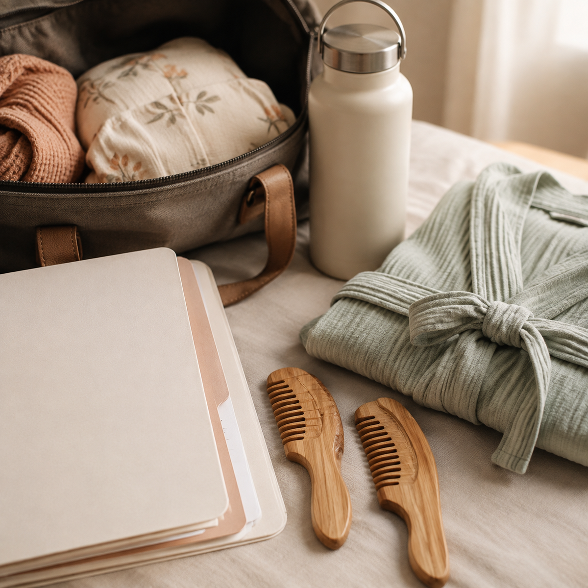 Wooden Labor Comfort Comb Set — 2 Pack — lifestyle use view