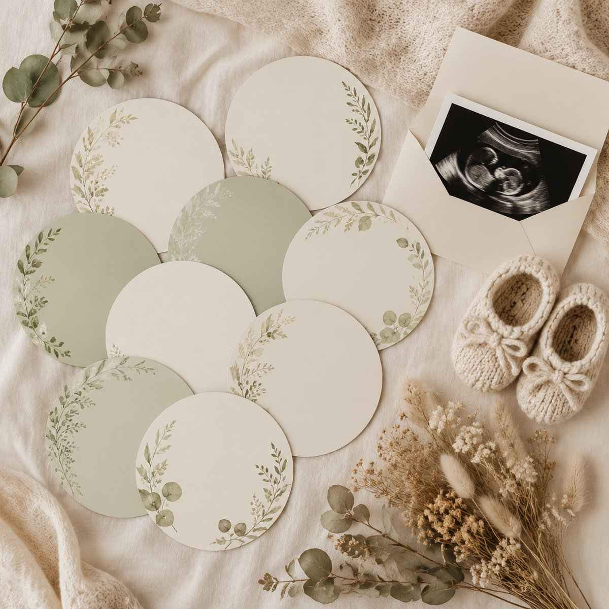 Pregnancy Milestone Photo Cards — 24 Pack — lifestyle use view