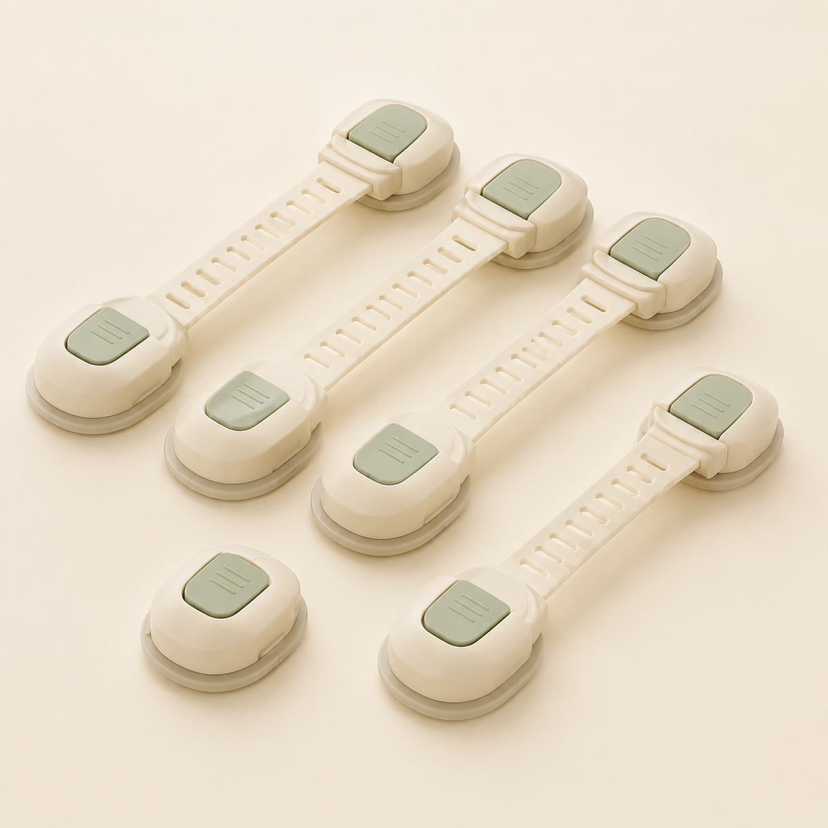 Childproof Cabinet Strap Locks — 6 Pack — studio product view