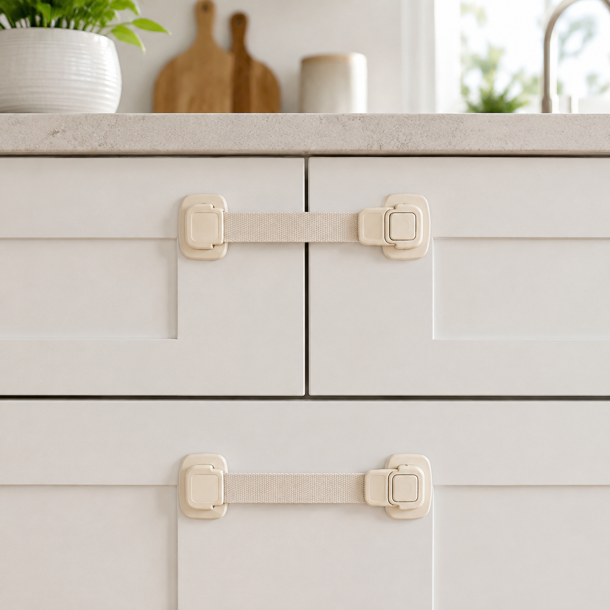 Childproof Cabinet Strap Locks — 6 Pack — lifestyle use view