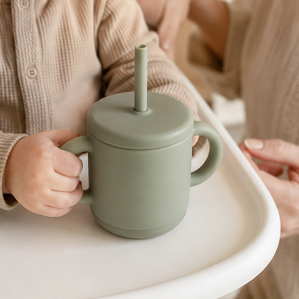 Silicone Toddler Sippy Cup with Straw — lifestyle view