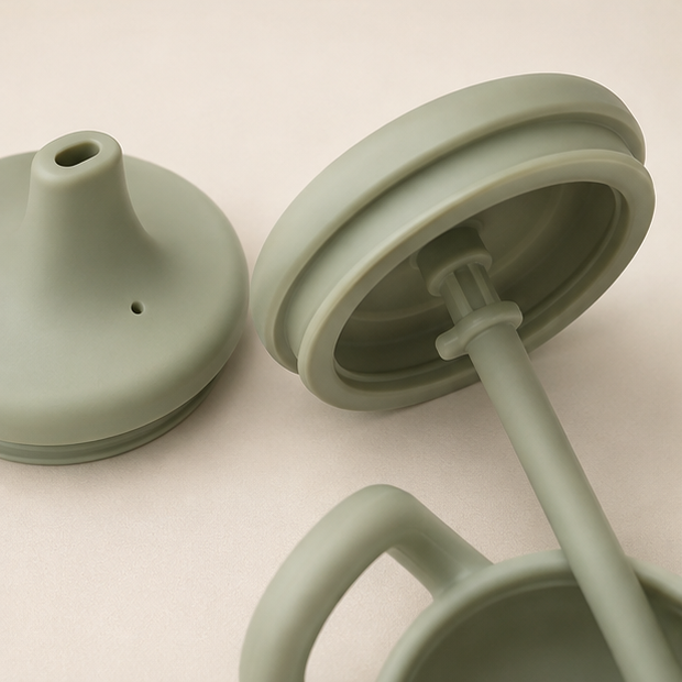 Silicone Toddler Sippy Cup with Straw — detail view