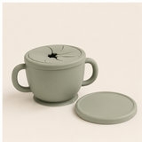 Silicone Snack Cup with Spill-Resistant Lid — studio view