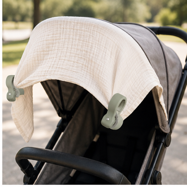 Stroller Blanket Clips — 4 Pack — lifestyle view