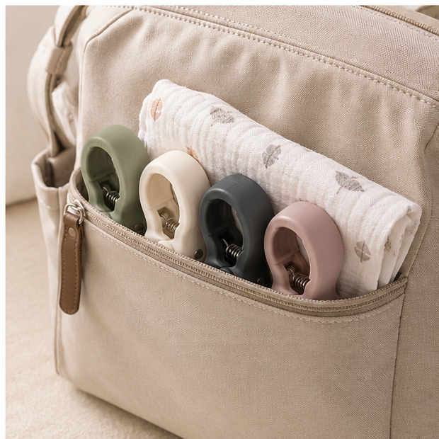 Stroller Blanket Clips — 4 Pack — storage and care view