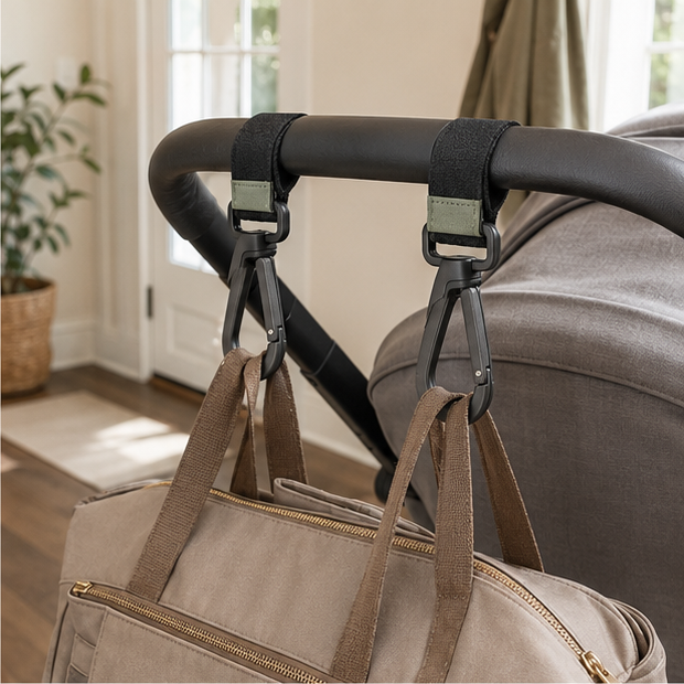 Universal Stroller Hook Clips — 2 Pack — lifestyle view