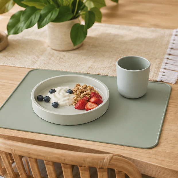 Roll-Up Silicone Toddler Placemat — lifestyle view