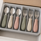Toddler Training Utensil Set — 6 Piece — storage and care view