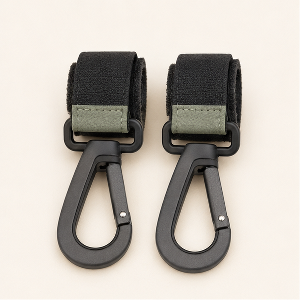 Universal Stroller Hook Clips — 2 Pack — studio view