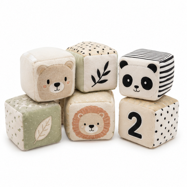 Six soft sensory activity cubes hero image