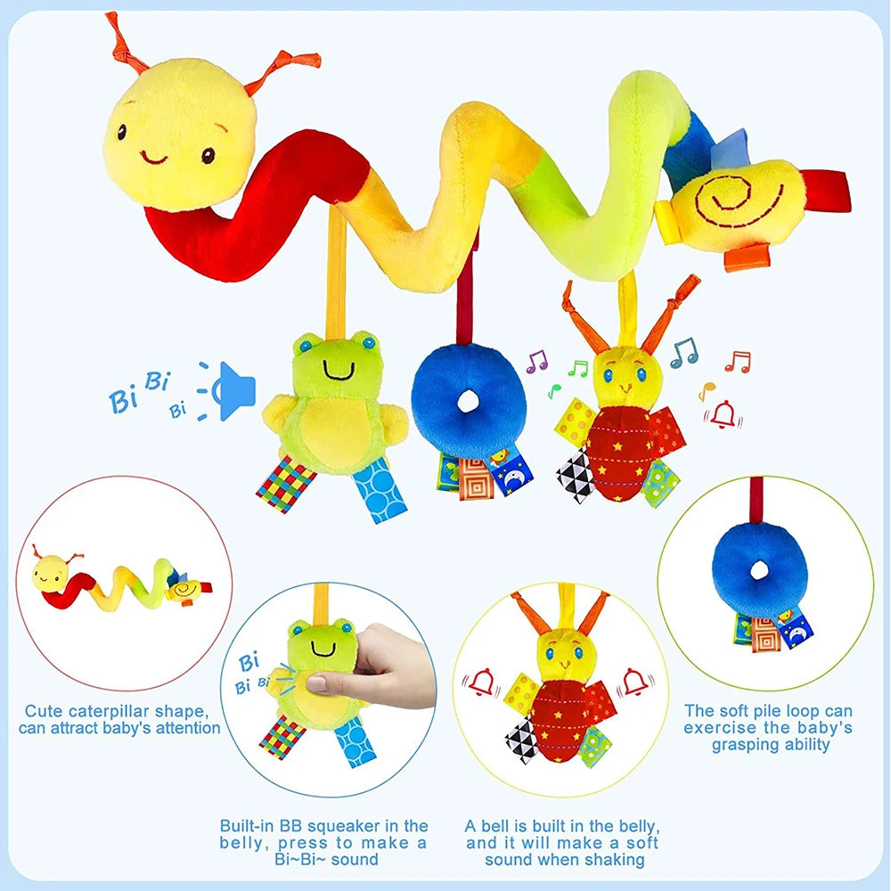 Soft hanging rattle toy details